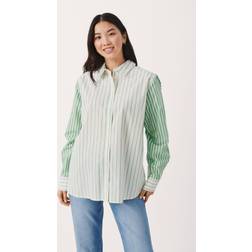 Part Two Damen Sabrin Relaxed Fit Long Sleeve Shirt, Greenbriar Stripe Mix