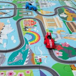 Melissa & Doug Race Track Floor Puzzle Play Set