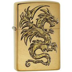 Zippo Dragon Brushed Brass Pocket Lighter, One