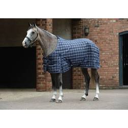 Saxon 1200D PP Stalldecke Standard 200g navy plaid blau