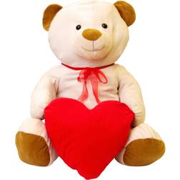 Bamse med Rødt Hjerte Stor 60 cm