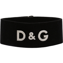 Dolce & Gabbana Logo Velvet Choker - Black/Silver