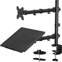 Huanuo Monitor & laptop mount adjustable dual arm desk stand/holder for 17"