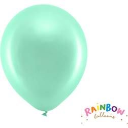 PartyDeco Rainbow Små Latexballonger Metallic Mintgröna