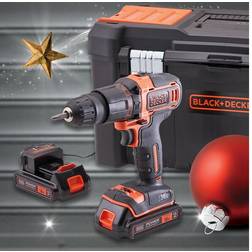 Black & Decker Black & Decker 18V Combi Drill With 2x 1.5Ah Li-Ion Batteries