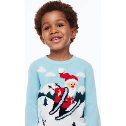 H&M Santa Interactive Motif Jumper - Light Turquoise (1066389001)