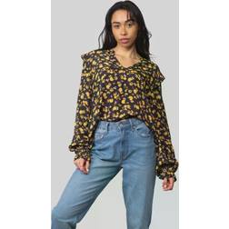 Tommy Hilfiger Blus Moss Crepe Rose Blouse LS Multi