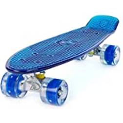 Land Surfer Land Surfer Cruiser Skateboard 22" CLEAR BLUE BOARD LED BLUE WHEELS