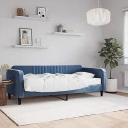 vidaXL Letto Con Materasso Blu 90x200 cm Velluto Divano