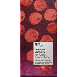 Vivani Dark Chocolate With Cranberries 100g 80g