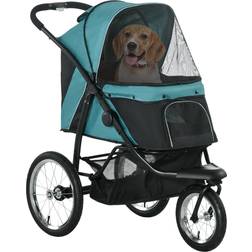 Pawhut Foldable Pet Stroller Jogger 111x58x107cm Green