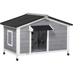 Pawhut Large Wooden Dog Kennel Elevated Dog