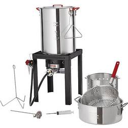 VEVOR Turkey Deep Fryer 30-qt & 10-qt Fish Steamer Cooker Set