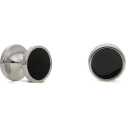 HUGO Core And Logo Round Cufflinks - Silver/Black