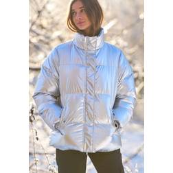 Noella Puffer Jacket Silver Metal