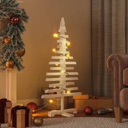 vidaXL De Madera De Adorno Madera Maciza Pino 90 cm - Marrón Árbol de Navidad