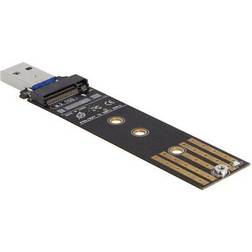 DeLock Adapter for Hard Drive 64197 USB-A M.2 - Black