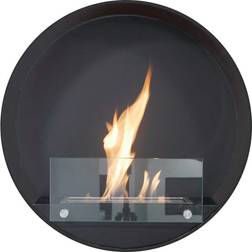 Cach Fires Delaware Black Round Wall-mounted Bio Black