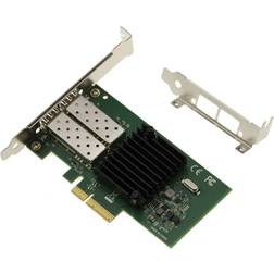 PCIe SFP 2 Port Fiber LC-kort CHIPSET Intel I350AM2. Dubbel Gigabit Ethernet