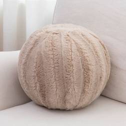 Cheer Collection Round Living Room Sand Complete Decoration Pillows Beige (25.4x25.4cm)