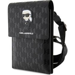 Karl Lagerfeld Saffiano Ikonik Monogram Universal Phone Pouch