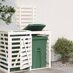 vidaXL Wheelie Bin Storage Extension White Solid Wood Pine (Building Area )