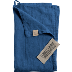 Lovely Linen Linnehandduk X Badezimmerhandtuch Blau (70x45cm)