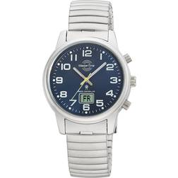 Master Time damen-funkarmbanduhr mit zugband blau mtla-10821-32m