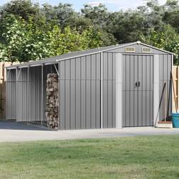 vidaXL Trädgårdsskjul grå 277x365,5x179 galvaniserat