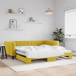 vidaXL Daybed With Extension Yellow Divano Divano 3 Posti