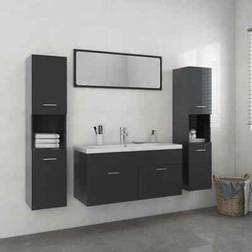 vidaXL Set Mobili Da Bagno Bianco In Legno Multistrato