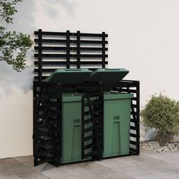 vidaXL Poubelle Double Sur Roulettes Cache-poubelle Avec (Surface du bâtiment )