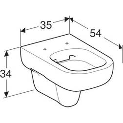 Geberit Smyle Hængetoiletskål 350x340x540mm T/indb.cist Hvid Porcelæn