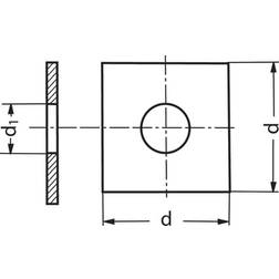 40X40X 4X11 M10 el-galvaniseret 4-kant spændeplade 100 stk