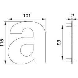 Dieckmann Lettre De Numéro De Maison A Inox Matt 114 mm B.101 mm EDI