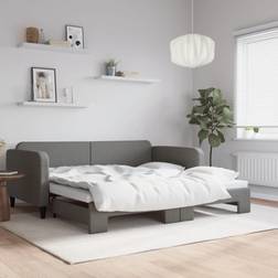 vidaXL Tagesbett Ausziehbar Dunkelgrau 90 x 190 cm Sofa 213cm 3-Sitzer