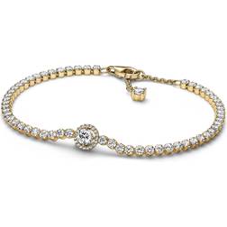 Pandora Sparkling Halo Tennis Bracelet - Gold/Transparent