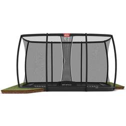 BERG Ultim Champion FlatGround Trampoline 500x300cm Grey + Safety Net DLX XL