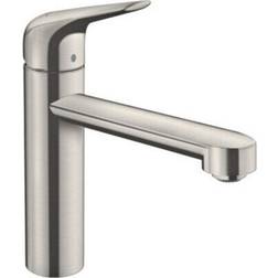 Hansgrohe Focus M42 Brushed Steel Sink Mixer Tap 12 cm Chrome