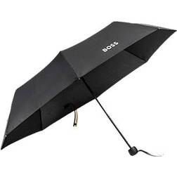 BOSS by Hugo Boss Mini Umbrella With Signature-Stripe Closing Strap - Black