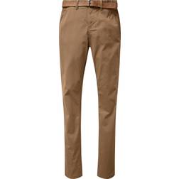 Tom Tailor Men's Chino Pants with Belt - Honey Camel Beige