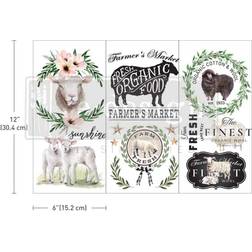 Prima marketing re-design decor transfers 6"x12" 3/sheets-sweet lamb re653460