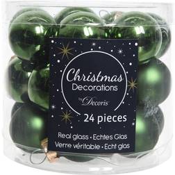 Decoris Mini Baubles Pine Green Weihnachtsbaumschmuck 2.5cm 24Stk.