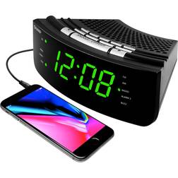 Sharp SHARP AM/FM Radio Digital Alarm Clock Wake to Music Dual Alarm Large 1.2” Green LED Display