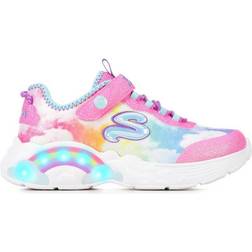 Skechers Girl's Rainbow Racer Light-Up Wedge - Pink/Cloud Mlti