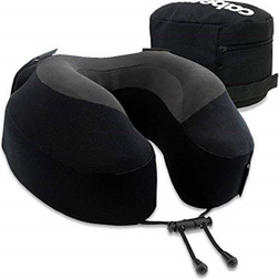 Cabeau Evolution S3 Travel Pillow – Straps to Airplane Seat – Quick-Dry Fabric (Jet Black) Cuscino per il collo Nero