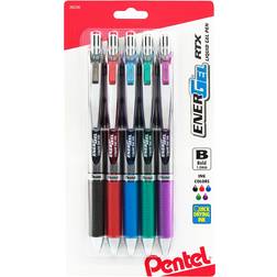 Pentel Energel RTX Retractable Liquid Gel Pen 1.00mm 5-pack