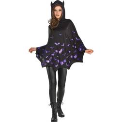 Amscan Bat Hooded Poncho Costume Black