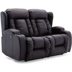 More4Homes Caesar Electric Black Sofa 207cm 2 Seater