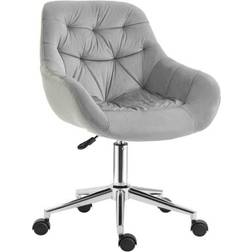 Vinsetto Velvet Home Grey Office Chair 90cm